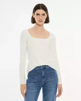 Базовая женская футболка приталенного кроя с квадратным вырезом из бамбуковой ткани System Action, цвет Crudo