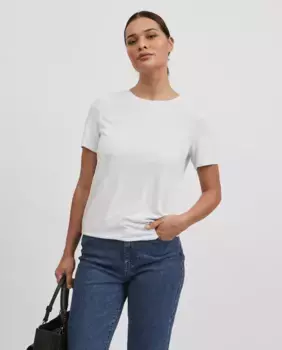 Базовая женская футболка с коротким рукавом Vila, белый