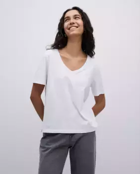 Базовая женская футболка с V-образным вырезом Yerse, белый