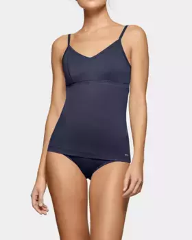 Базовая женская майка с регулируемыми бретелями и V-образным вырезом Impetus, темно-синий