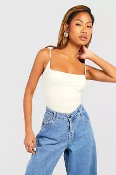 Базовое боди из хлопка на ремешках Boohoo, серый