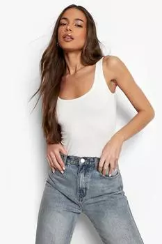 Базовое боди с овальным вырезом boohoo, белый