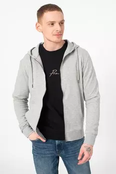 Базовое хлопковое худи на молнии Jack & Jones, серый