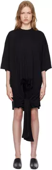 Базовое мини-платье из хлопкового джерси MM6 Maison Margiela, черный