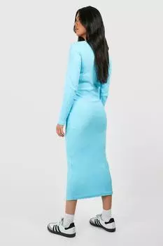 Базовое платье мидакси с круглым вырезом для беременных boohoo, синий