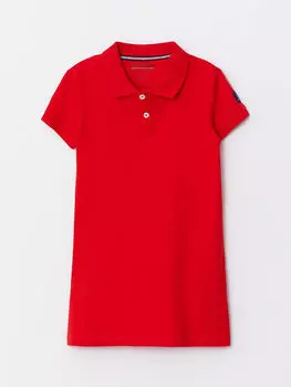 Базовое платье с коротким рукавом для девочек с вырезом поло Southblue