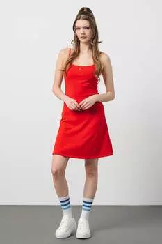Базовое платье с регулируемыми бретелями Tommy Jeans, красный
