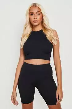 Базовые байкерские шорты Boohoo, черный