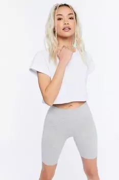 Базовые байкерские шорты из органического хлопка Forever 21, серый