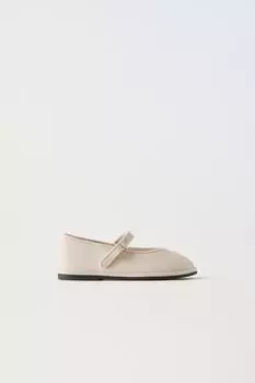 Базовые балетки ZARA, экрю-белый