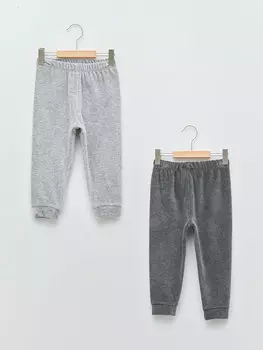 Базовые бархатные пижамные штаны для маленьких мальчиков с эластичной резинкой на талии, упаковка из 2 шт. LCW baby