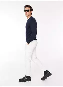 Базовые белые мужские брюки-карго с нормальной талией и узкими штанинами F3WM-PNT162 Fabrika, белый