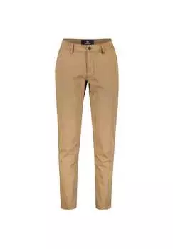 Базовые брюки-чинос структурированного качества облегающего кроя Lerros, коричневый