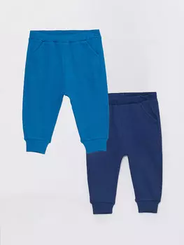 Базовые брюки для мальчика с эластичной резинкой на талии, 2 шт. LCW baby, средний синий