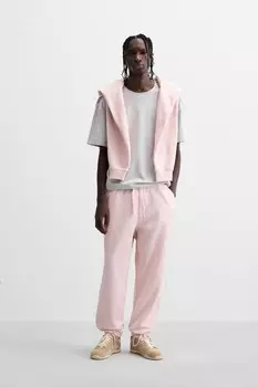 Базовые брюки-джоггеры ZARA, светло-розовый