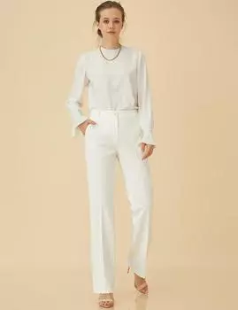 Базовые брюки прямого кроя Бежевый Kayra