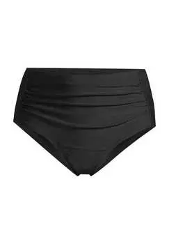 Базовые брюки с высокой талией и оборками в стиле леопарда DesireE, черный