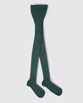 Базовые детские колготки в рубчик. Condor, зеленая бутылка