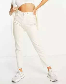 Базовые джинсы для мам с высокой талией цвета экрю Pull&Bear