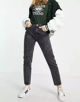 Базовые джинсы для мамы Pull&Bear темно-серого цвета