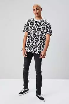 Базовые джинсы скинни с эффектом потертостей Forever 21, черный