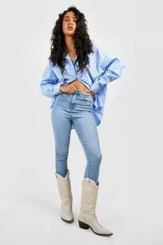 Базовые джинсы скинни стрейч Boohoo, синий