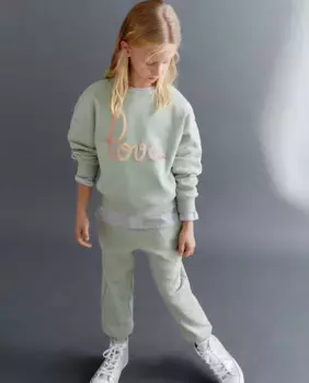 Базовые флисовые брюки для девочек Kids El Corte Ingls, светло-зеленый