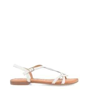 Базовые кожаные женские сандалии на плоской подошве с мягкой стелькой Gioseppo, белый