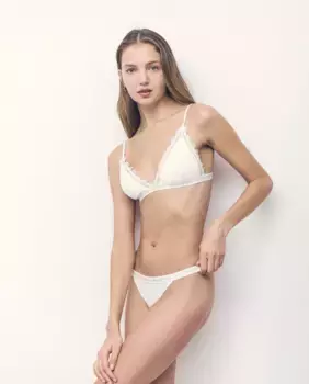 Базовые кружевные стринги Brownie, белый