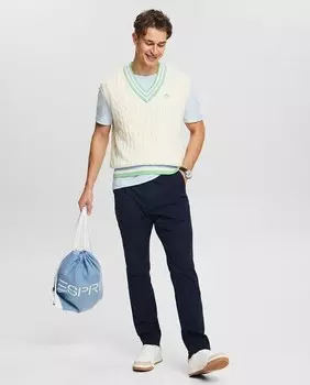 Базовые мужские брюки-чиносы узкого кроя Esprit, темно-синий