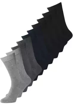Базовые носки Jack & Jones "JACJENS SOCK 10 PACK NOOS" (упаковка, 10 пар), серый