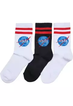 Базовые носки MisterTee "MisterTee Unisex NASA Insignia Socks Kids, 3 шт." (1 пара), белый