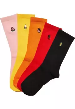 Базовые носки URBAN CLASSICS " Urban Classics Unisex Fruit Embroidery Socks 5-Pack" (1 пара), цвет Multicolor