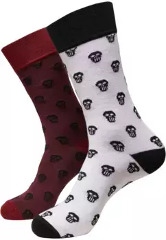 Базовые носки URBAN CLASSICS " Urban Classics Unisex Skull Allover 2-Pack" (1 пара), бордовый