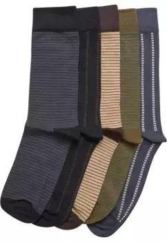 Базовые носки URBAN CLASSICS " Urban Classics Unisex Stripes and Dots Socks 5-Pack" (1 пара), бежевый