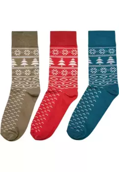 Базовые носки URBAN CLASSICS " Urban Classics Unisex Norwegian Pattern Socks 3-Pack" (1 пара), цвет Hugered/Jasper/Tiniolive