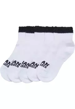Базовые носки URBAN CLASSICS " Urban Classics Women's Colored Lace Cuff Socks, 5 шт." (1 пара), белый