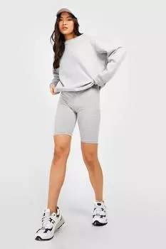 Базовые однородные байкерские шорты Boohoo, серый