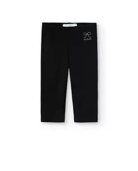 Базовые однотонные пиратские леггинсы для девочек с эластичной резинкой на талии Boboli, черный