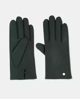 Базовые перчатки из гладкой кожи Latouche, темно-зеленый