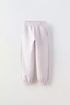 Базовые плюшевые джоггеры ZARA, розовый