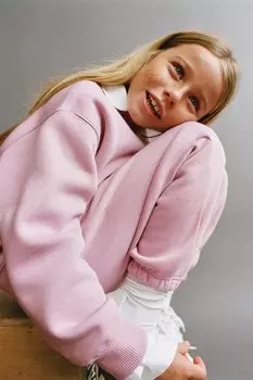 Базовые плюшевые джоггеры ZARA, розовый