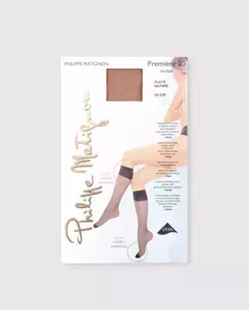 Базовые прозрачные мини-чулки плотностью 20 Den Philippe Matignon, цвет Natural