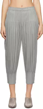 Базовые серые пушистые брюки Pleats Please Issey Miyake