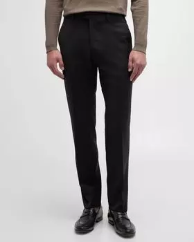 Базовые шерстяные брюки без каблука Emporio Armani, цвет Black