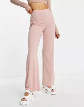 Базовые широкие брюки из джерси розового цвета ASOS DESIGN