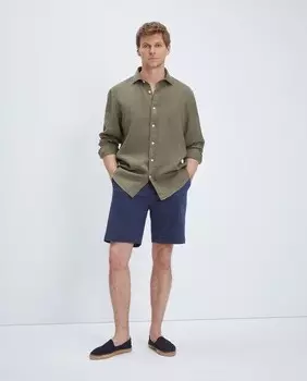 Базовые шорты-бермуды без складок Emidio Tucci, темно-синий