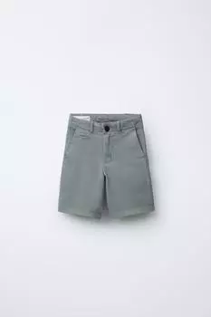 Базовые шорты-бермуды chino ZARA, цвет Sea green