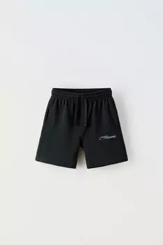 Базовые шорты-бермуды label ZARA, черный