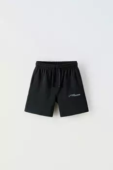 Базовые шорты-бермуды label ZARA, черный